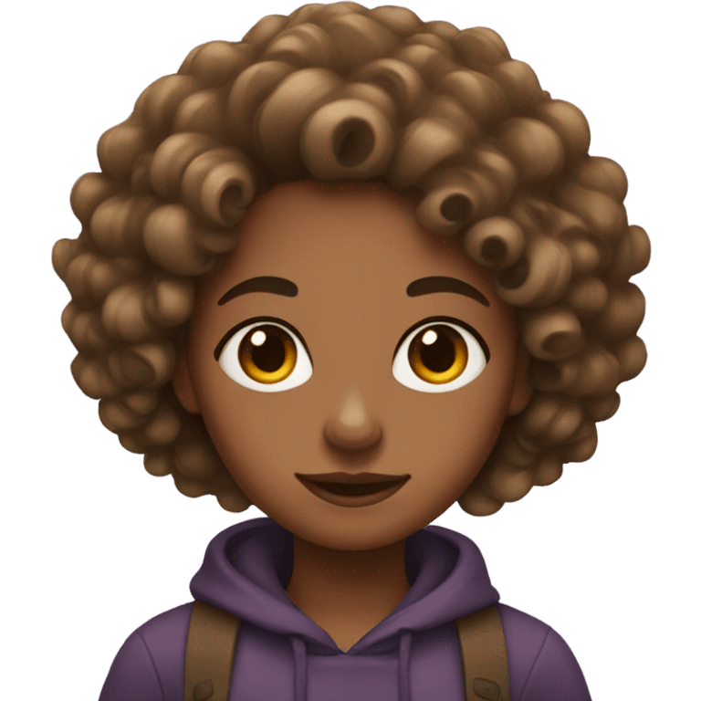 girl with curly hair and brown skin  emoji