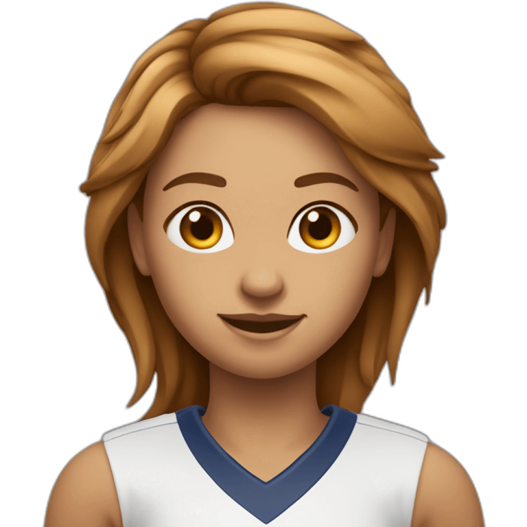 Fille à la peau pâle et au cheveux bruns clair qui joue au football emoji