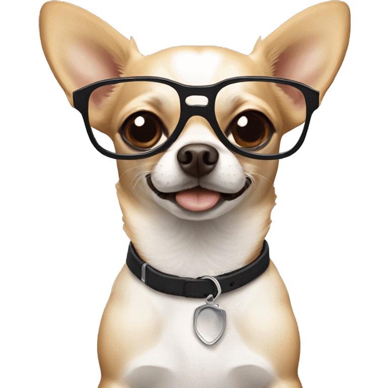 dog chihuahua whit glasses emoji