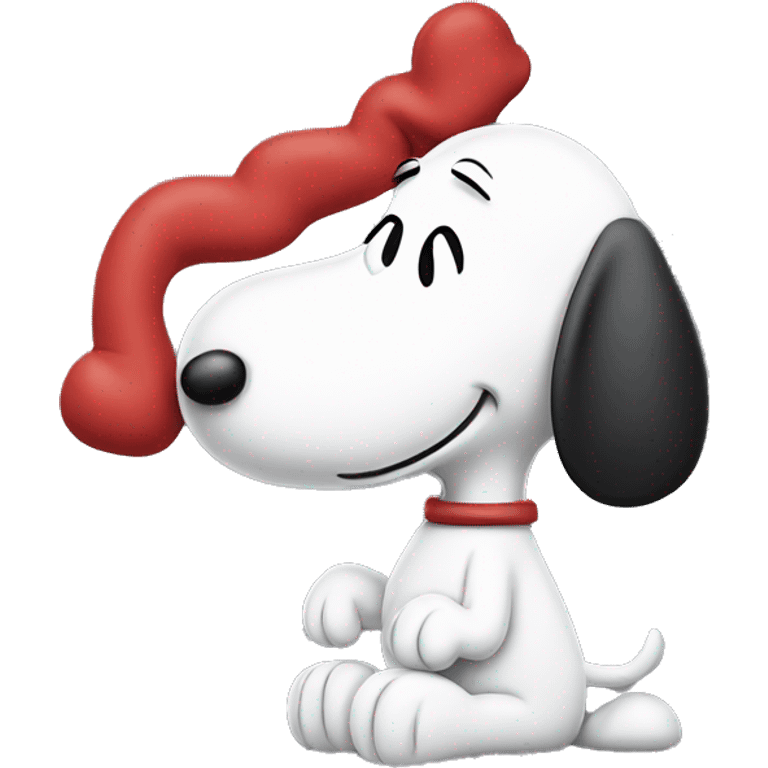 Snoopy blowing a kiss emoji