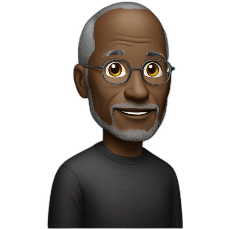 black steve jobs standing for a keynote emoji