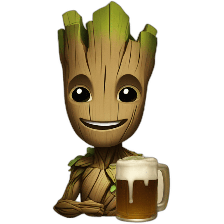 groot drink beer emoji