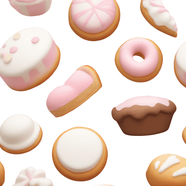 pastel pink and white bakery make up product  emoji