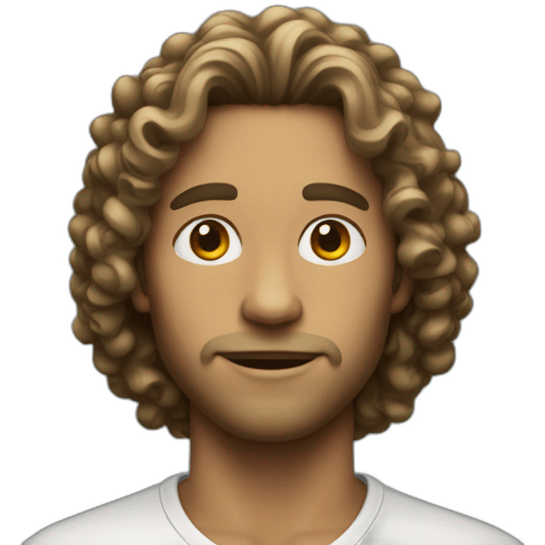 a man with medium long curly hair emoji