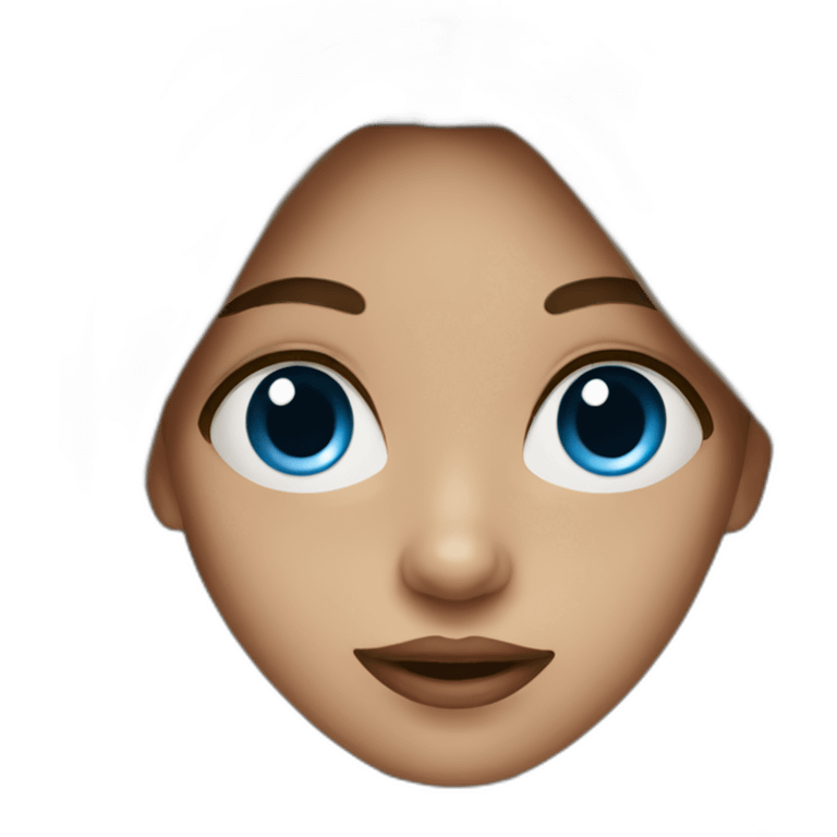 a girl with different two eye colors, blue and brown emoji