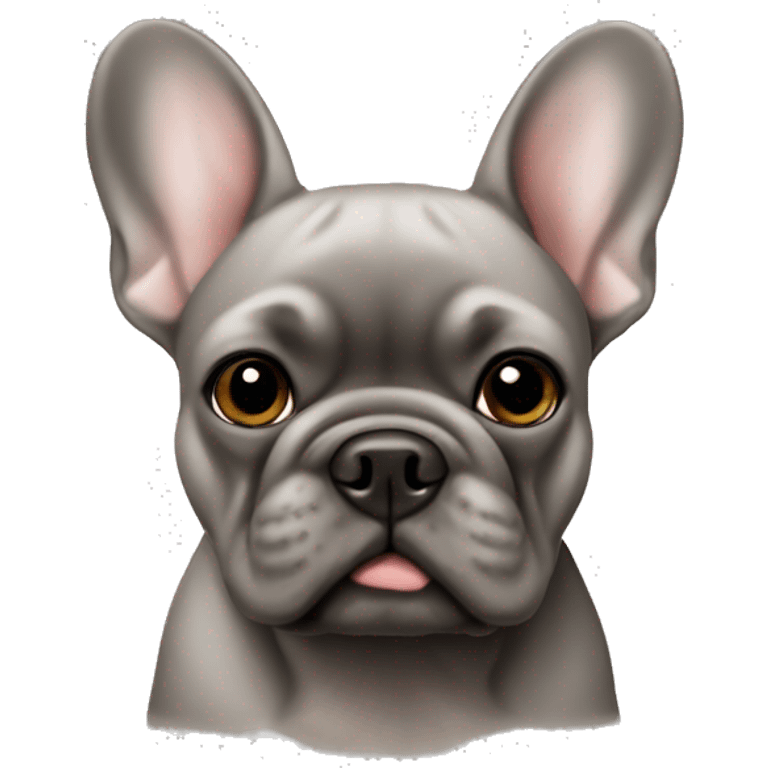 Greyish brown French bulldog emoji