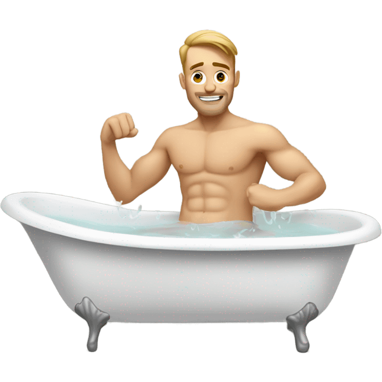 White man Doing exercise in the bathtub emoji