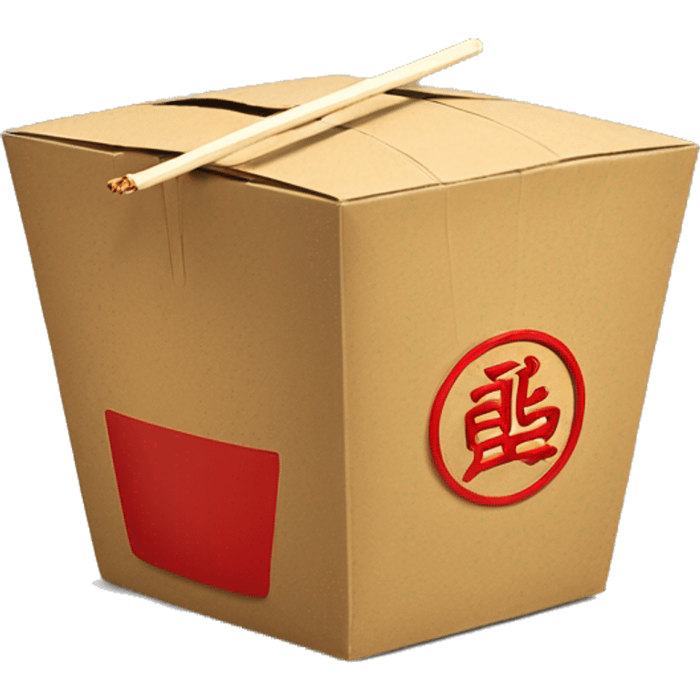 Chinese takeout box and chopsticks emoji