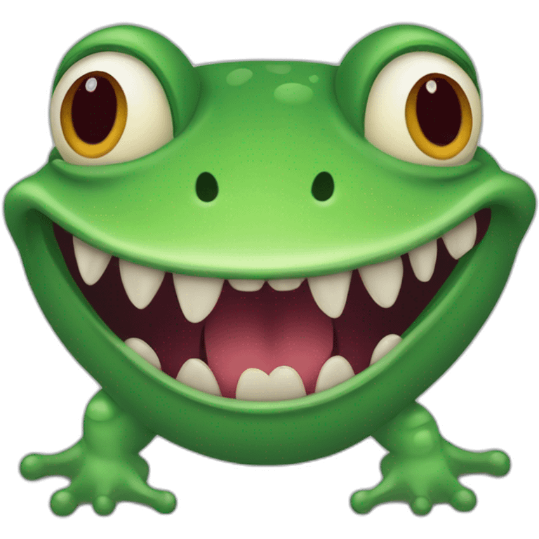 grenouille avec dents de vampire emoji