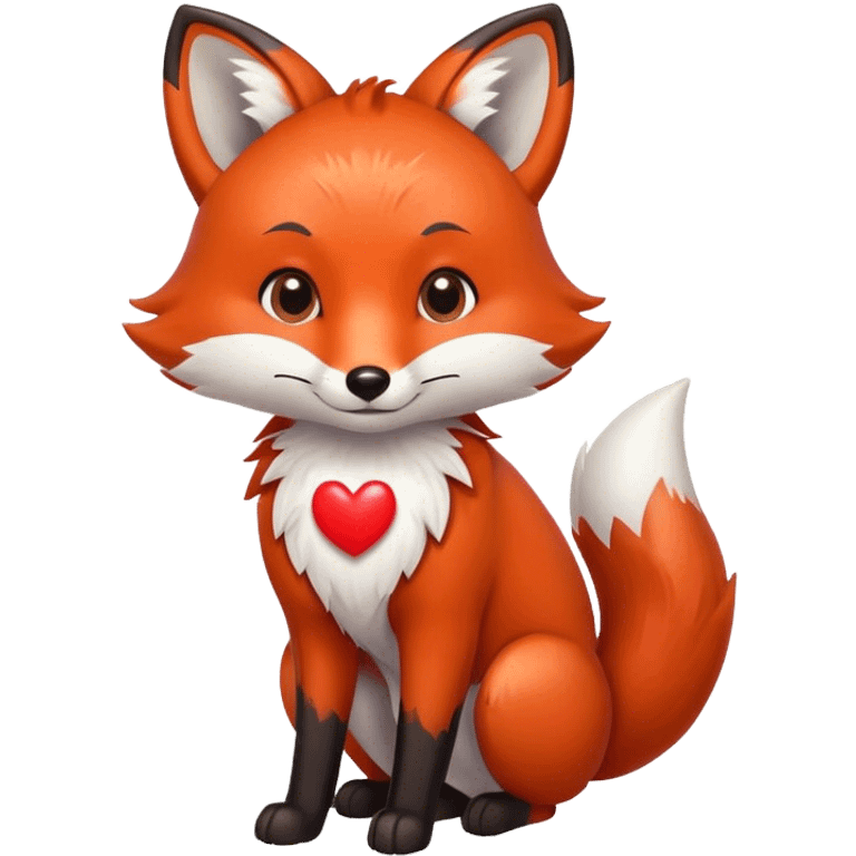 Fox with hearts emoji