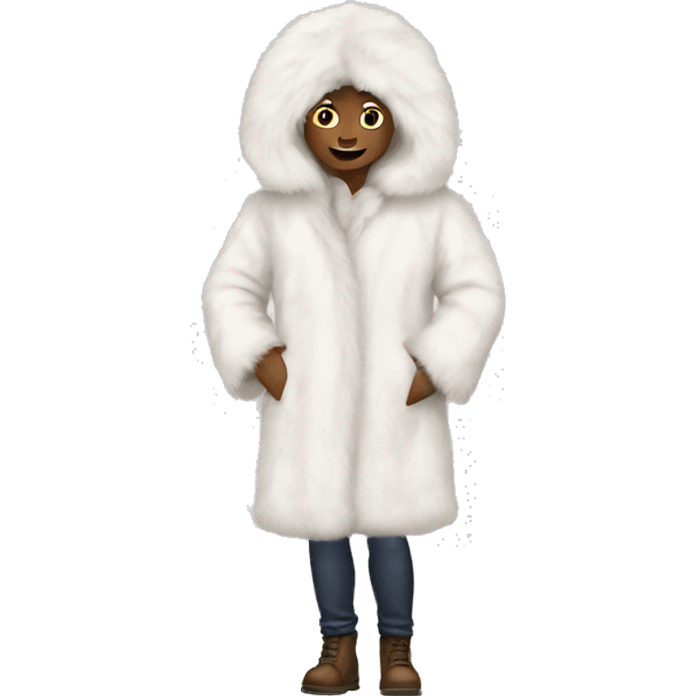 White fur coat emoji