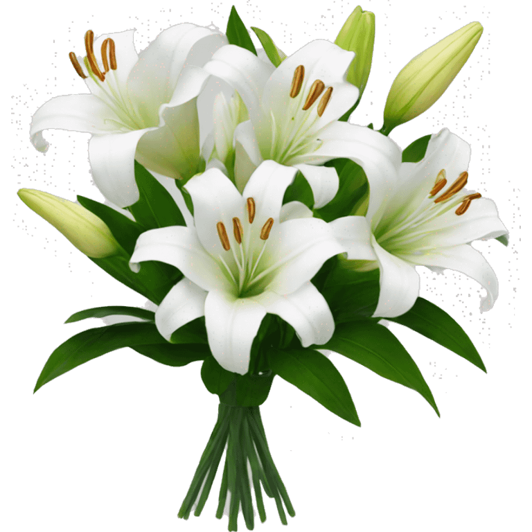 bouquet of white lilies  emoji