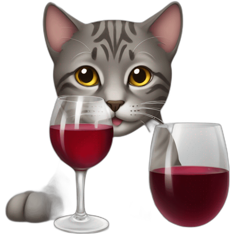 cat drinking wine emoji