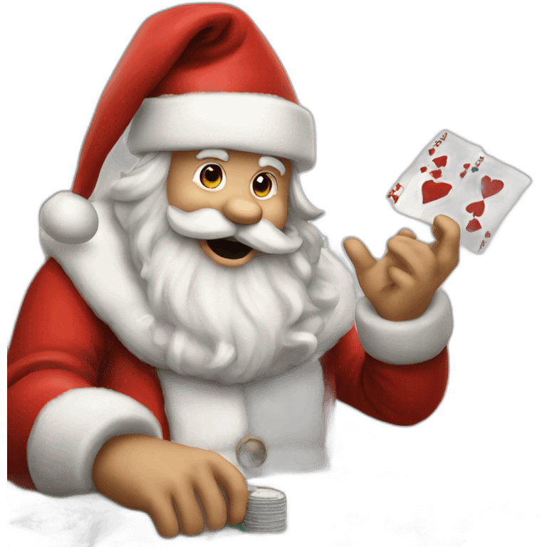 Santa Claus playing poker emoji