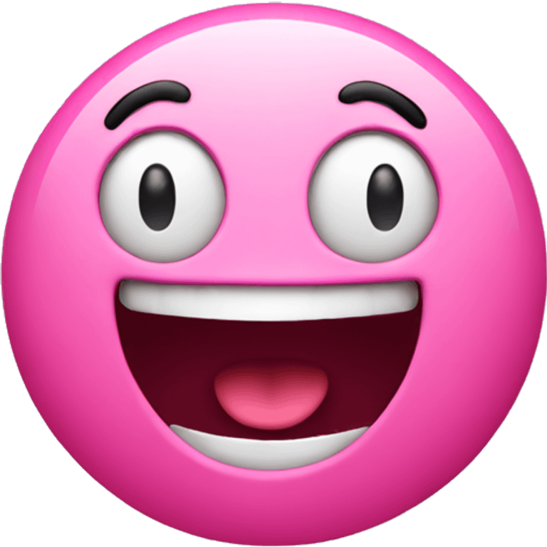 pink excited face isolated emoji