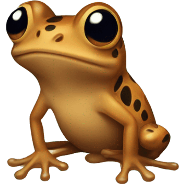 A mix of a brown tiny frog and a chupacabras  emoji