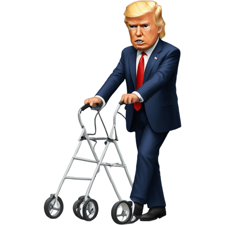 Trump with a walker emoji