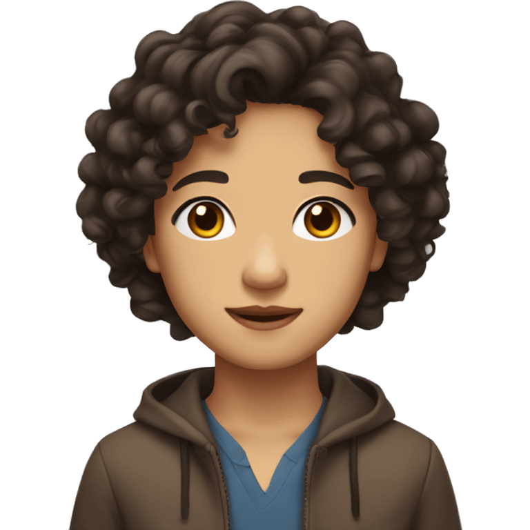 asian mixed white with brown eyes olive skin really dark brown curly wavy hair emoji