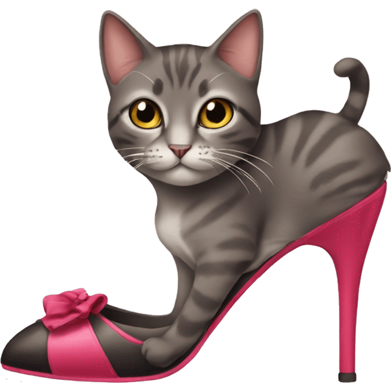 Cat wearing highheel shoes  emoji