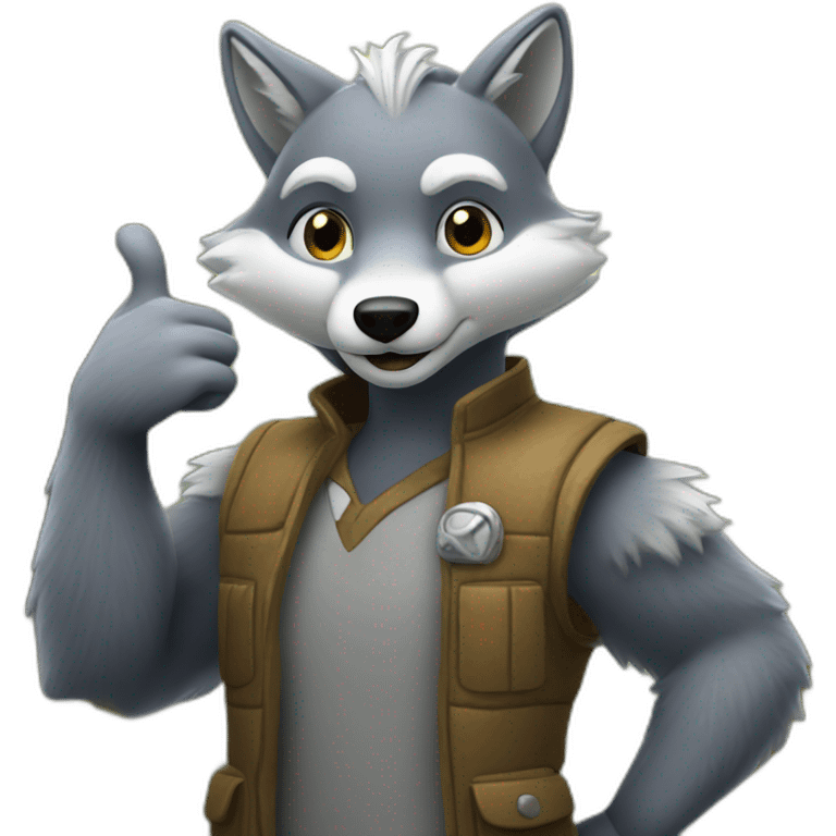 silver fox thumbs up emoji