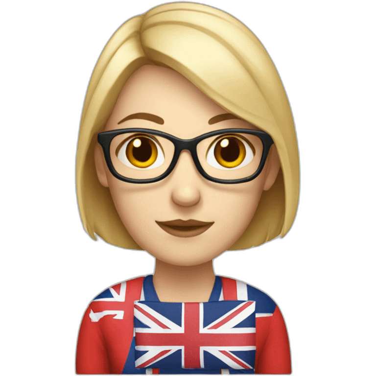 english teacher female with british flag emoji