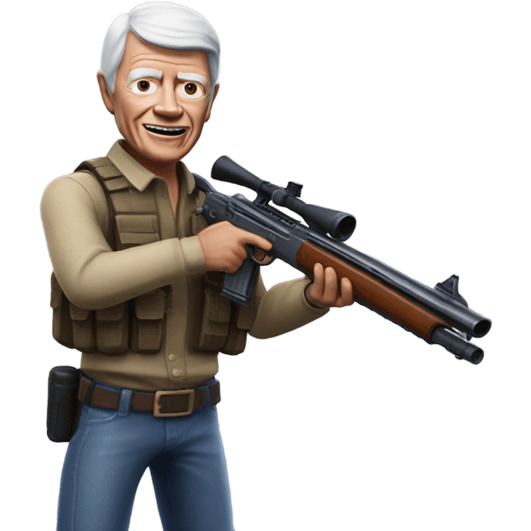 Jimmy Carter Fortnite skin holding a tactical shotgun emoji