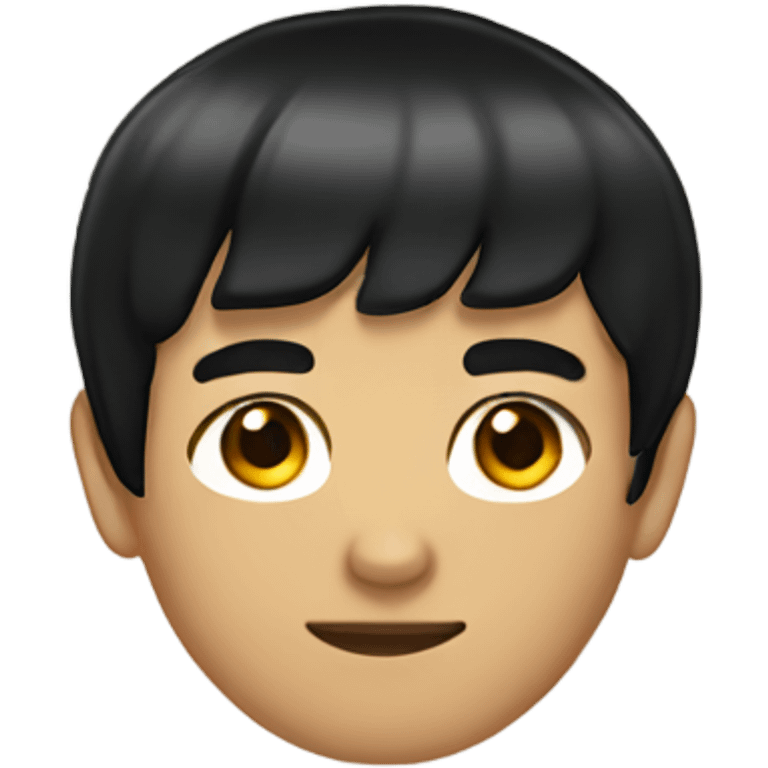 teen, tan, short fringe black hair, boy emoji