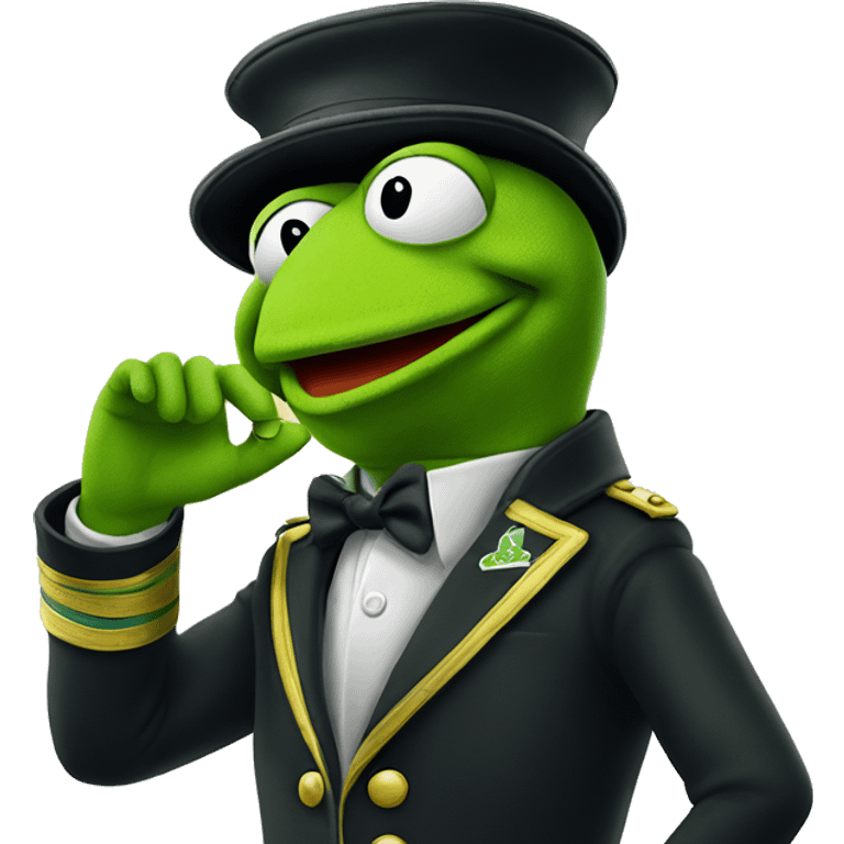 Kermit the frog saluting emoji