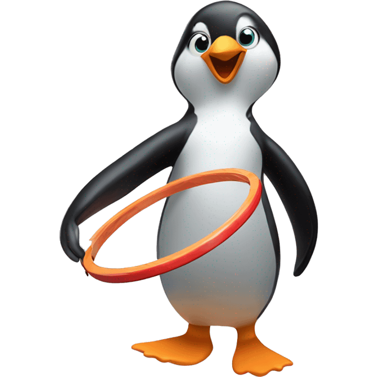 Penguin hoola hooping emoji