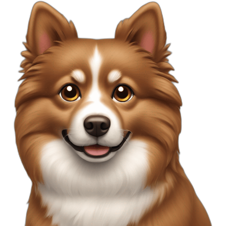 Spitz dog brown chocolate dark colour  emoji