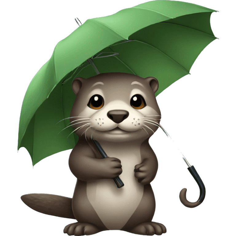 Otter holding umbrella  emoji