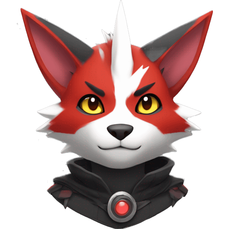 Black and Red Ethereal Cool Edgy Anthro Zangoose Litten Fakémon emoji