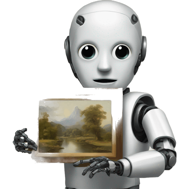 artificial intelligence holding its painting emoji