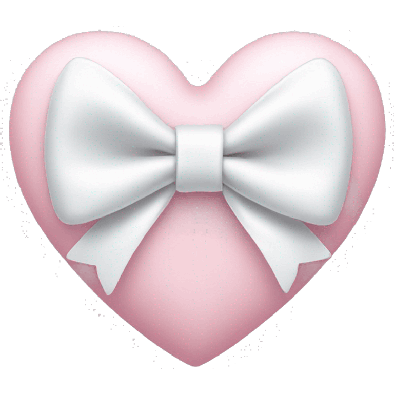 Pastel pink heart with white bow emoji