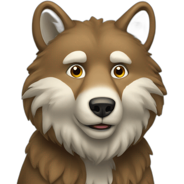 Ours sur un loup emoji