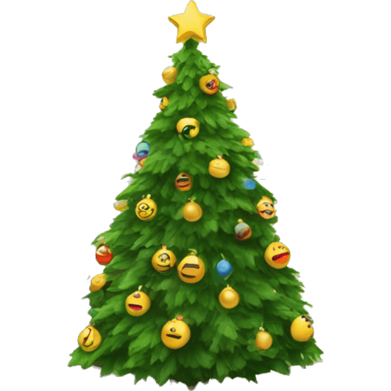 Christmas tree in living room with presents under it  emoji