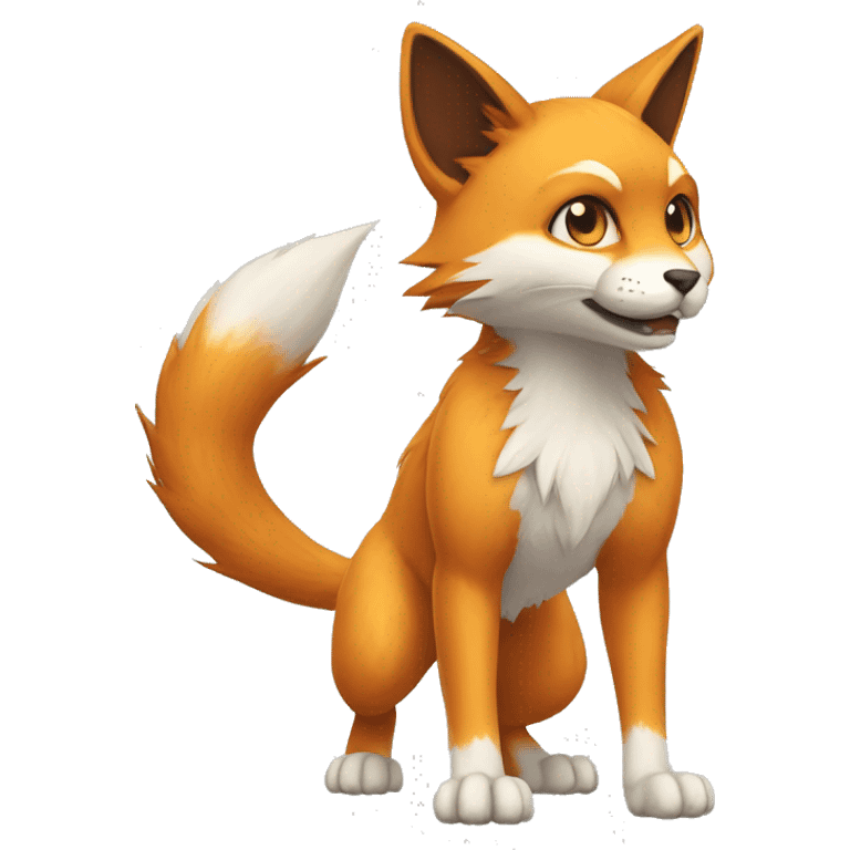 a cat-fox-Fakémon-hybrid full body emoji