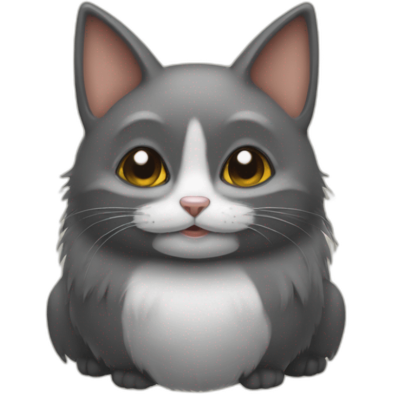 Chat 'oir avec de oreille de chauve souris emoji