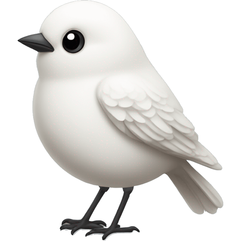 White very round tiny bird emoji