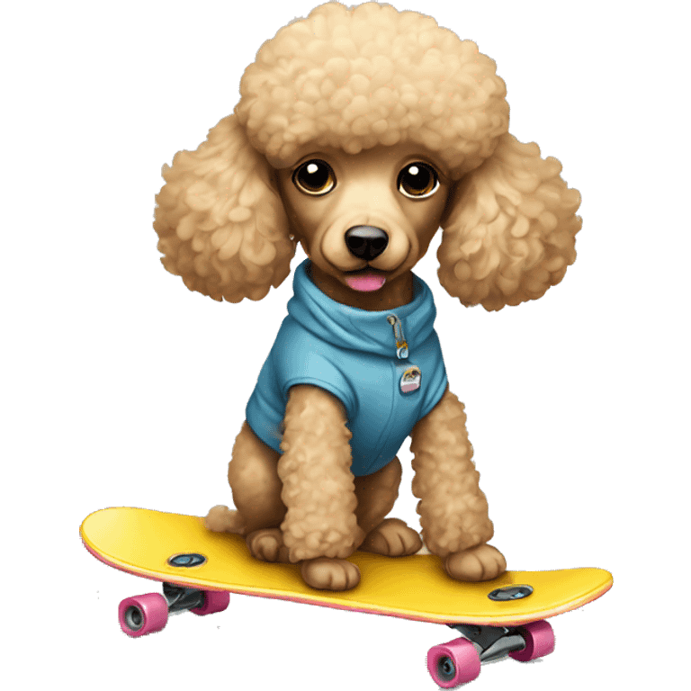 Poodle with skateboard emoji