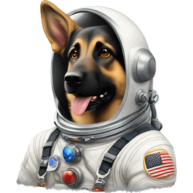 german Shepard astronaut emoji