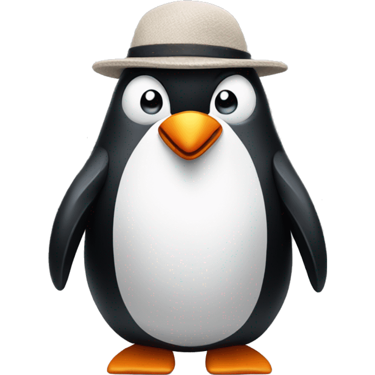 Angry penguin with a knife wearing a hat  emoji