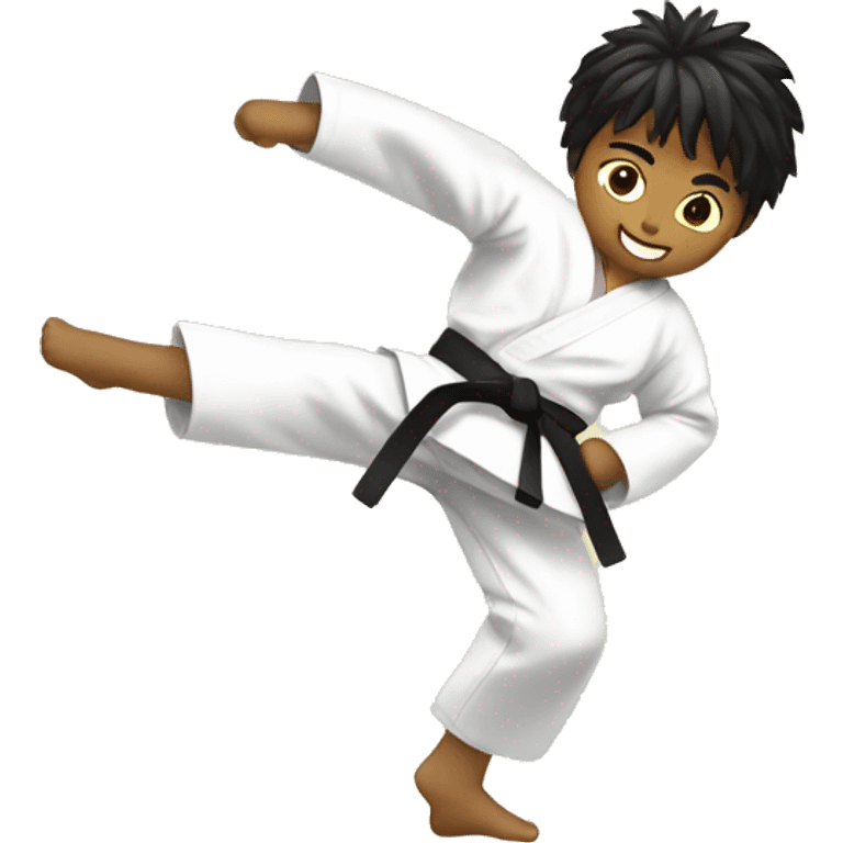 taekwondo kid kicking emoji