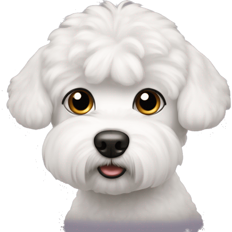 bichon frise with confused face  emoji