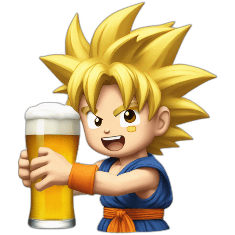 goku tomando cerveza emoji