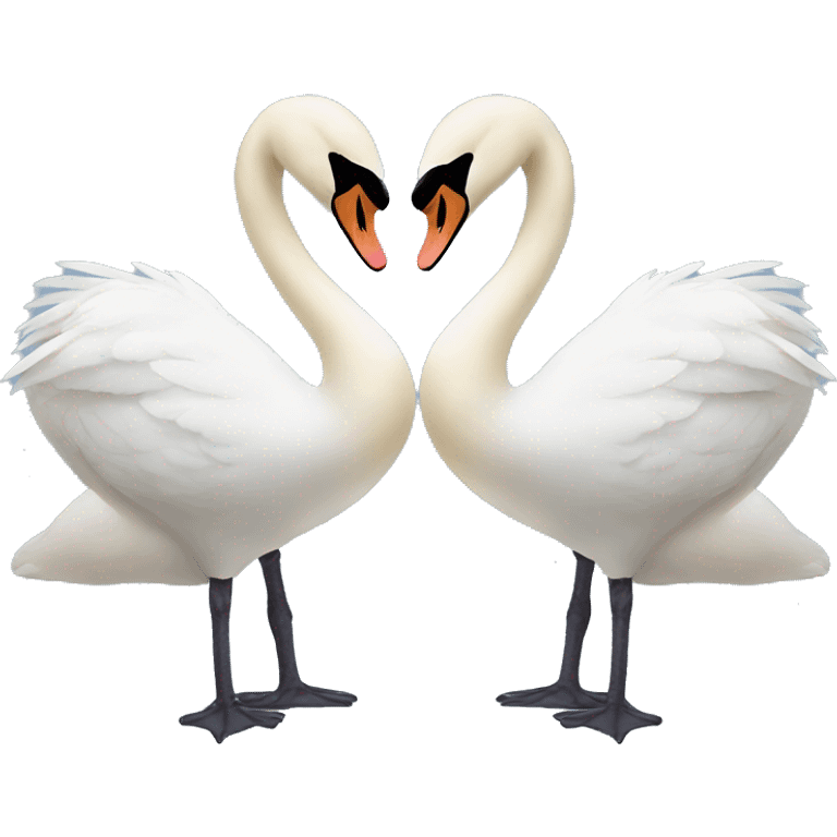 Two swans making a heart together emoji