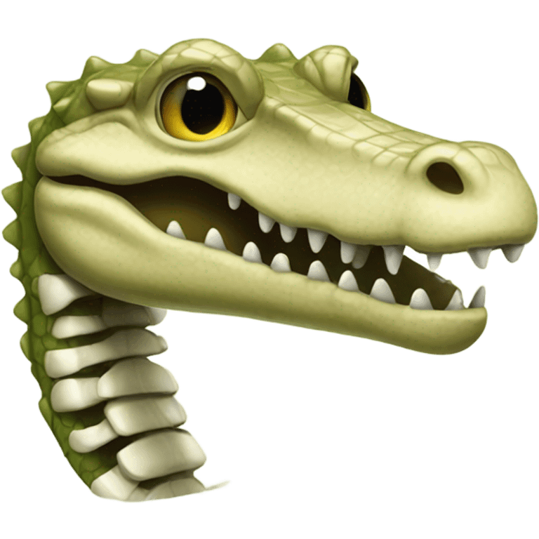 Alligator with a skeleton face emoji