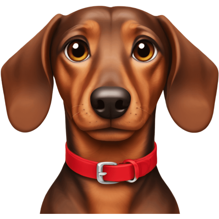 Dachshund wearing red collar named Chester  emoji