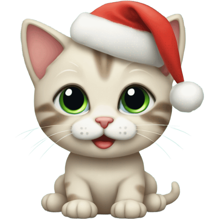 adorable christmas kitten emoji