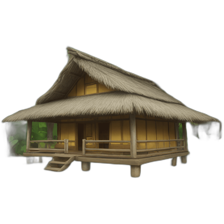 Minahasan traditional house 4k emoji